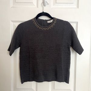 Knitted Gold Detail Blouse ⚜️